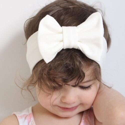 Newborn Large Bow knot Headband Candy Colors Infant Fabric Cotton Headbands Bebes Head Turban Solid Children Top Bows Headwear