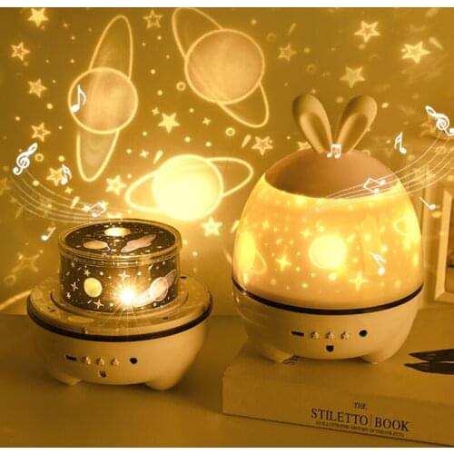 Romantic Colorful Starry Sky Ocean Projector LED Projector Lamp Rotating Night Light Cute Ambience Bedroom Next To The Light