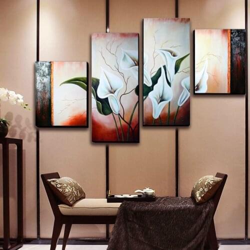 Hand painted oil painting on canvas abstract oil painting Calla Lily home decor for living room wall art canvas