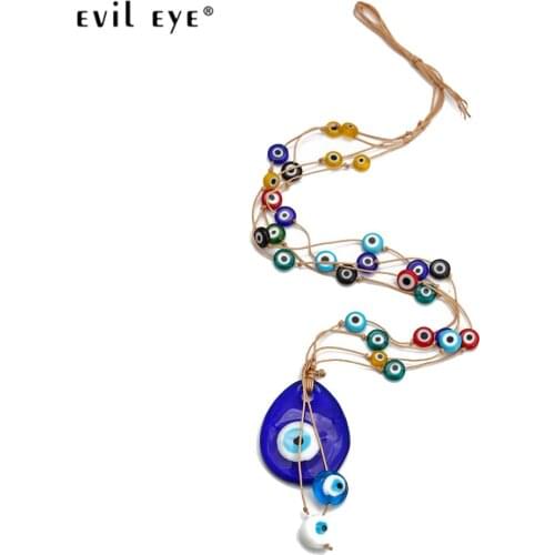 EVIL EYE Glass Water Drop Blue Turkish Evil Eye Pendant Wall Hanging Colorful Bead Decoration for Home Living Room Car BE254