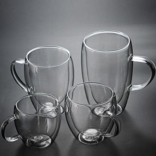 Heat-resistant Double Wall Glass Cup Beer Coffee Cups Handmade Healthy Drink Mug Tea Mugs Transparent Drinkware