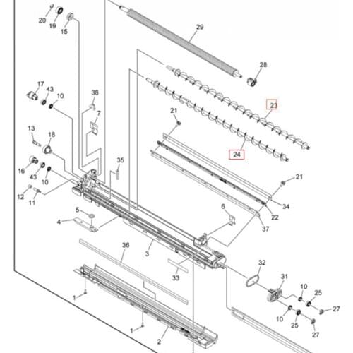 Developer Unit Screw for Toshiba 2555C 3055C 3555C 4555C 5055C Toner Auger