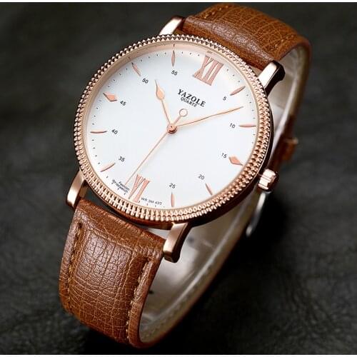 YAZOLE Luxury Men Watch Leather Band Sports Analog Military Quartz Watches 2019 Relogios Masculino Male Clock