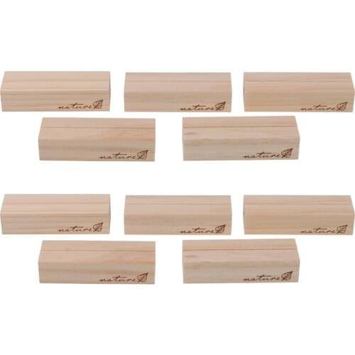 10pcs Country Retro Wedding Banquet Party Table Cuboid Wood Place Photo Number Name Card Stand Holders Decoration