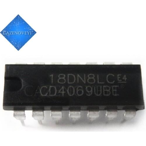 10pcs/lot CD4069UBE DIP-14 CD4069U CD4069 CD4069L CD4069BE IC In Stock