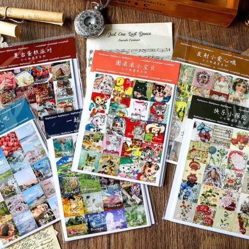10 pcs Little Postman Series Decorative Stationery Stickers Scrapbooking DIY Diary Album Vintage stamp Cake party Stick Lable