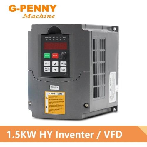 1.5KW HUANYANG 110V/ 220v /380v Inverter CNC Spindle motor speed control Variable Frequency Drive 0-400Hz 3P output