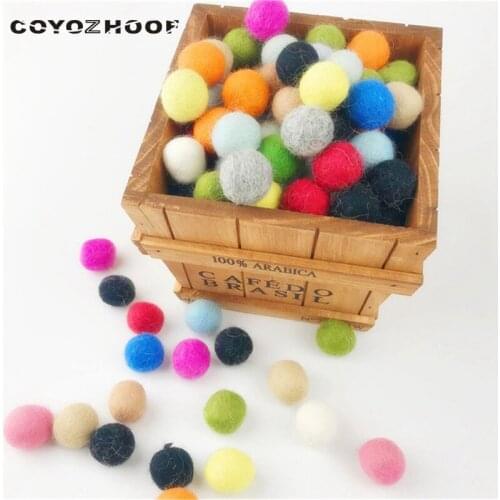 2cm/100Pcs Christmas Decor Wool Felt Balls Mixed Color Wool Pom Pom DIY Garland Wedding Hanging Wall Decorations Gifts Ornament