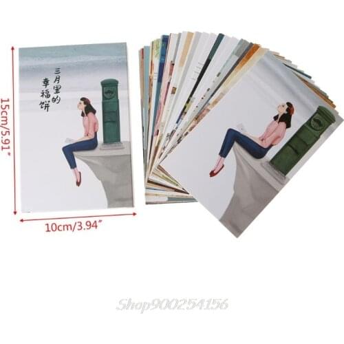 30 Sheets Happyness Paintings Retro Vintage Postcard Christmas Gift Card Wish Poster Cards Au03 20 Dropship