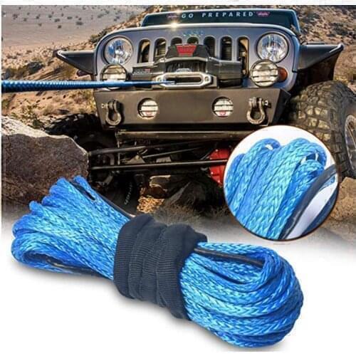 4MM x 2M Blue Synthetic Winch Rope String Line 12 strand off-road UHMWPE Cable Towing Rope With Sleeve for ATV/UTV/SUV