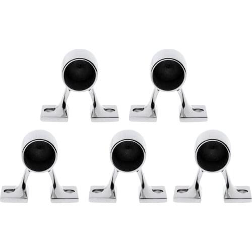 5 Pcs. Stainless Steel 90 Degree Φ25mm Rail Holder Railing Handrail Bracket