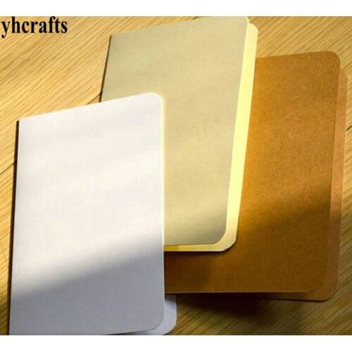 50PCS/LOT.3 color choose Kraft white yellow paper round corner blank folded card Scrapbooking kit Early learning toy