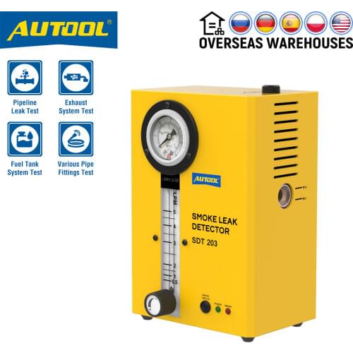 AUTOOL SDT203 Car Smoke Leak Detector EVAP Vacuum Leakage Analyzer Exhaust Cooling Crankcase Pipe Leak Test for Car Motorcycle