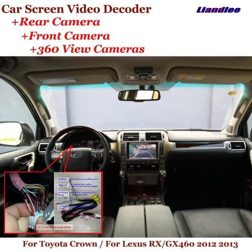 Car Original Screen Upgrade For Toyota Crown / For Lexus RX/GX460 2012 2013 DVR Reverse Image Decoder Rearview Front 360 Camera