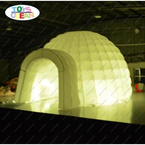White portable inflatable LED igloo dome tent