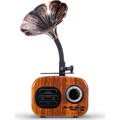 Bluetooth Speaker Retro Wood Portable Box Wireless Mini Speaker Outdoor for Sound System TF FM Radio Music MP3 Subwoofer