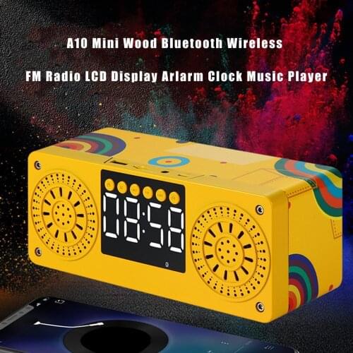 Wooden clock digital alarm clock multifunctional speakers can be U disk card mobile phone computer home small speakers