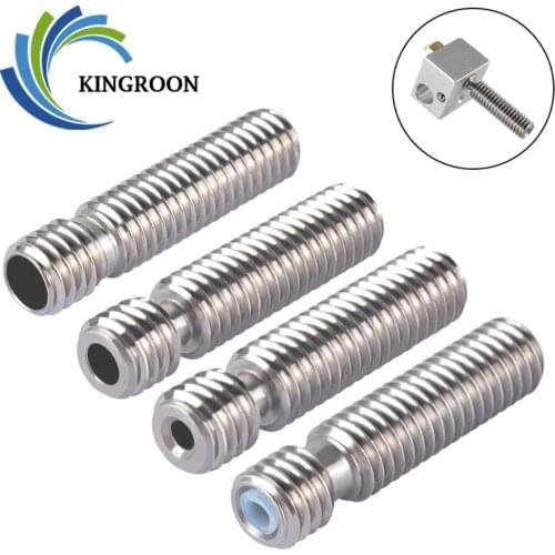 KINGROON E3D V5 Stainless Steel Throat 26mm M6 Thread Hot End For 1.75mm 3mm Filament 3D Printer Parts All Metal Throat Tube