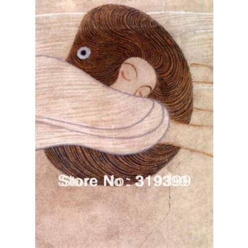 Gustav Klimt Oil Painting reproduction on Linen Canvas,The Poetry,,Free fast ship,Handmade, oil paintings,museum quality