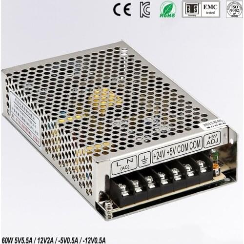 Quad output power supply 60W 5V 12V -5V -12V power suply Q-60B Amultiple output ac/dc power supply