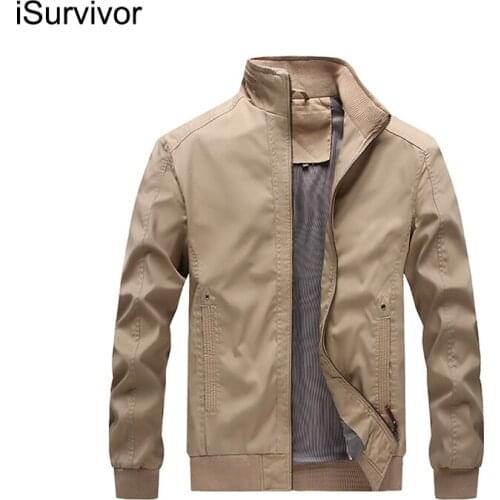 ISurvivor 2021 Men Spring Autumn Zipper Jackets Coats Male Casual Fashion Slim Fit Plus Size Jackets Jaqueta Masculina Outwear