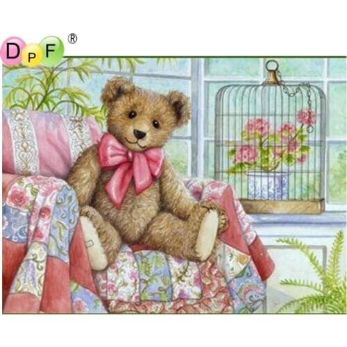 DPF DIY Sofa teddy bear crafts diamond painting cross stitch diamond embroidery home decor diamond mosaic wall painting square