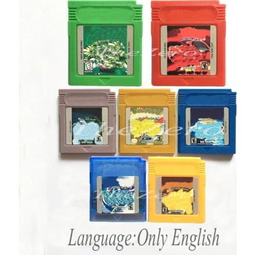 Video Game Cartridge 16 Bit Game Console Card P Series GreenYellowRedBlueoldeSilverCrystal English Language