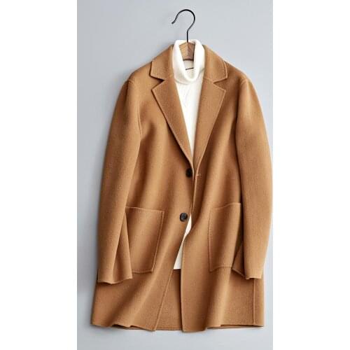 Fashion Mens 80% 2020 Wool Coat Winter Warm Double-sided Trench Jacket Male Single Breasted Business Casual Overcoat Parka#1823