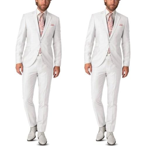 High Quality Groom Men Suits Wear Wedding Blazer Tuxedos Slim Fit Two Button Clothes for Groomsmen Prom Coat Pants 2 Pieces
