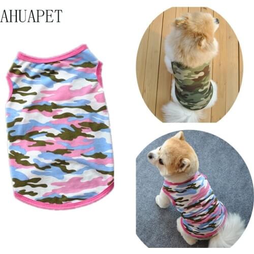 French Bulldog Clothing Shirt Hond Dog Clothing Summer Camouflage Vest Pet clothes T Shirt For Dogs Pets Puppy Yorkies Poodle E