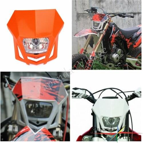 Papanda Orange Dual Sport Off-road Motorcycle Headlights Universal Head Lamp Enduro for EXC EXCF XCF XCW SX SXF SMR