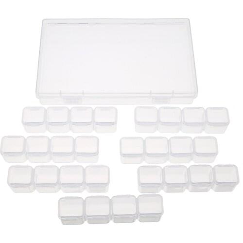 28 Grids Plastic Storage Box Diamond Painting Kits Slots Jewelry Display Case Makeup Pill Products Plastic Storage Box