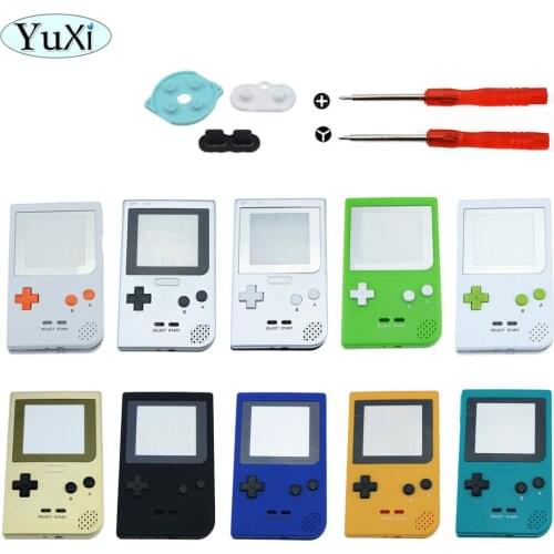 YuXi Full Game Case Cover Housing Shell with start / serect pad for gameboy pocket for GBP shell kits with buttons / sticker lab