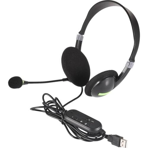 Wired Gaming Headphones Over-ear Stereo Bass Wired Earphones Noise USB Headset With Microphone For PC Computer Laptop MP3 Player