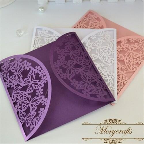 Wedding invitations laser wholesale blank butterfly model wedding decoration laser cut wedding cards invitations