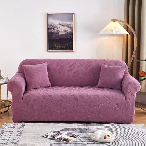 Svetanya Jacquard Thick Sofa Cover Solid Color Slipcovers Spandex Stretch Couch Case