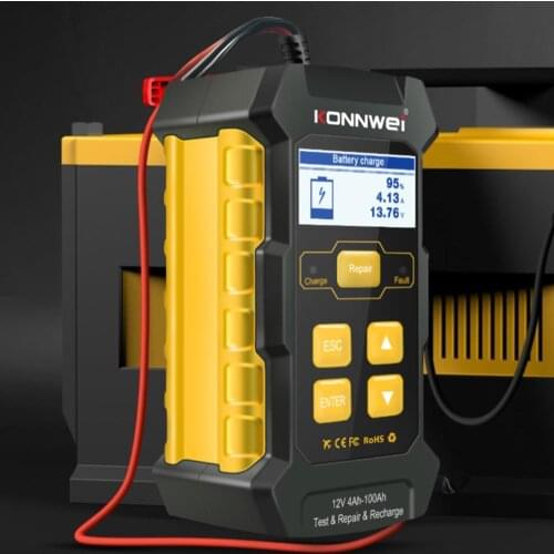 KONNWEI KW510 Battery Tester Full Automatic Battery-chargers Power Puls Repair Chargers Wet Dry Lead Acid Car Battery Chargers