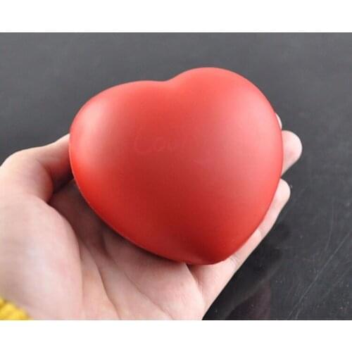 Heart Shaped Exercise Stress Relief Squeeze Elastic Rubber Soft Foam Ball Heart Shaped Stress Relief Ball