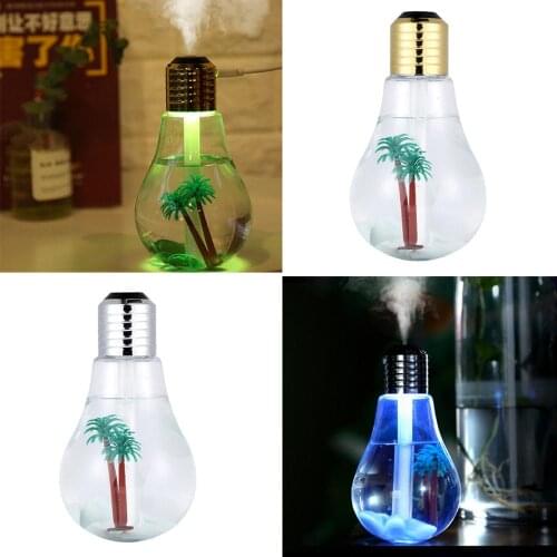 Humidifier Home Office Colorful Light Bulb Air Ultrasonic USB 400ML Essential Oil Diffuser Atomizer Freshener Mist Maker