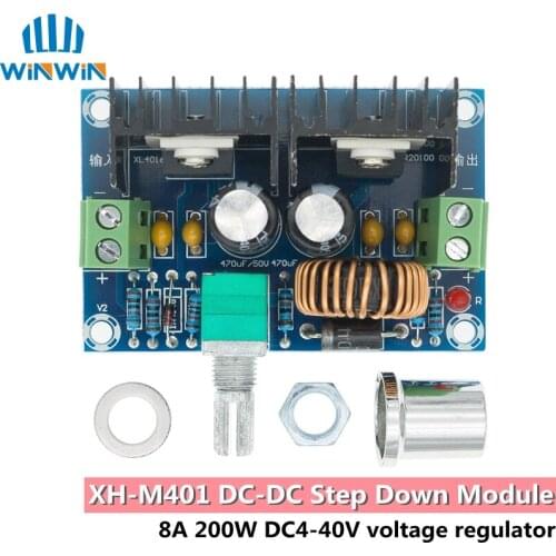 XH-M401 DC-DC Step Down Buck Converter Power Supply Module XL4016E1 PWM Adjustable 4-40V To 1.25-36V Step Down Board 8A 200W