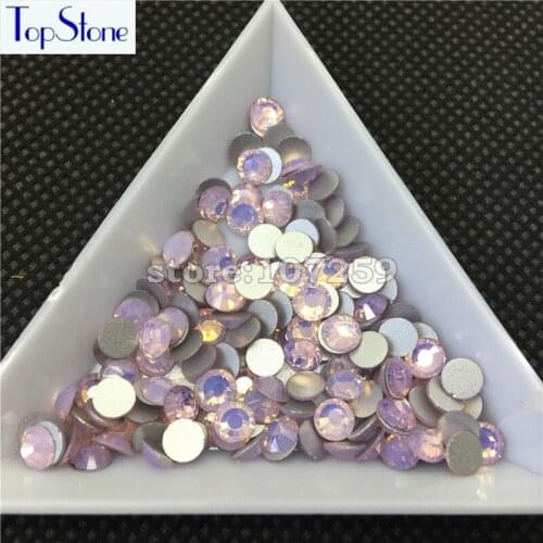 TopStone 1440pcs Non Hotfix Rhinestones Flatback ss3-ss20 Pink Opal 3D High quality Nail Art Decoration Glass Strass Stones