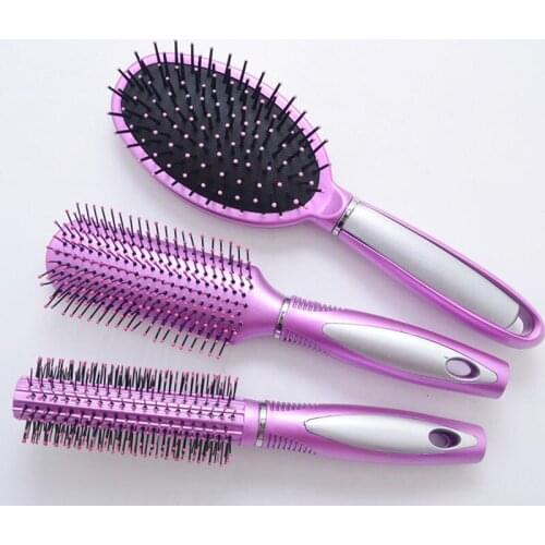 3PCS/Set Professional Salon Detangling Hair Brush Set Cushion Massage Comb Paddle Brush Soft Bristles Massager