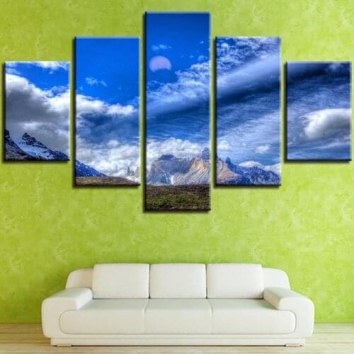 5 Pieces Wall Art Canvas Painting Landscape Poster Blue Sky Gunsan Home For Decoration Modular Pictures Modern Living Room