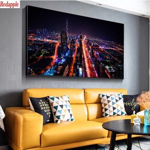Diamond Mosaic Natural scenery, city night view round drill Cross Stitch Diamond Embroidery Painting Full Square Decor For Home