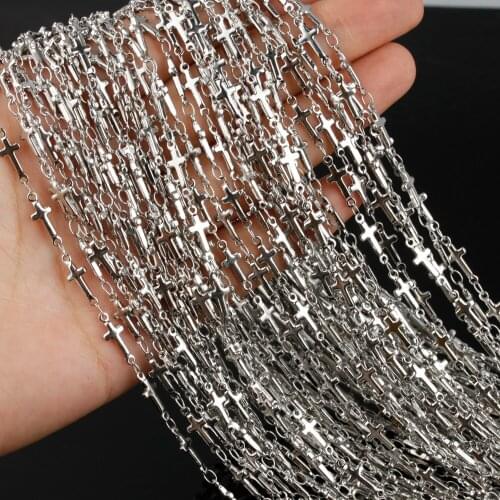10meters Popular Sale Womens Wholesale in Bulk Stainless Steel Cross Link Chain Suit for DIY Necklace
