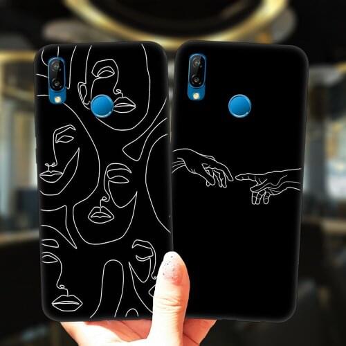 Mona Lisa David Girl Lines Art Black Phone Case For Huawei P30 P9 P10 P20 P40 Lite E Pro P20lite P30lite Soft TPU Silicone Cover