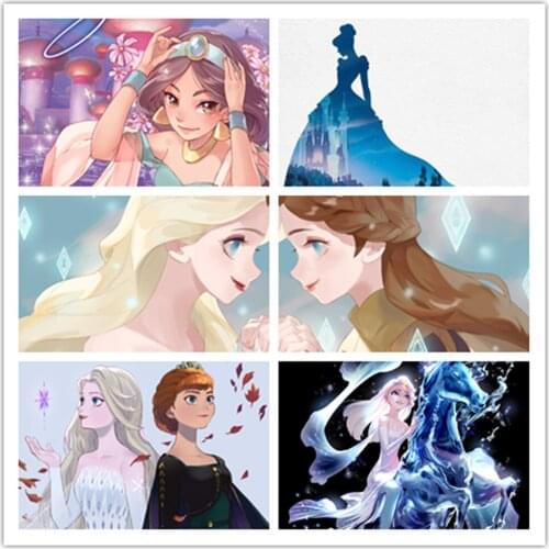 Disney cartoon princess princess Aisha hand-painted diamond painting cross stitch embroidery mosaic art