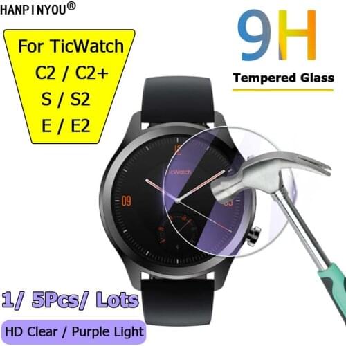 For Mobvoi TicWatch C2 / Plus E E2 S S2 Smart Watch Clear / Anti Purple Light 2.5D Tempered Glass Film Screen Protector Guard