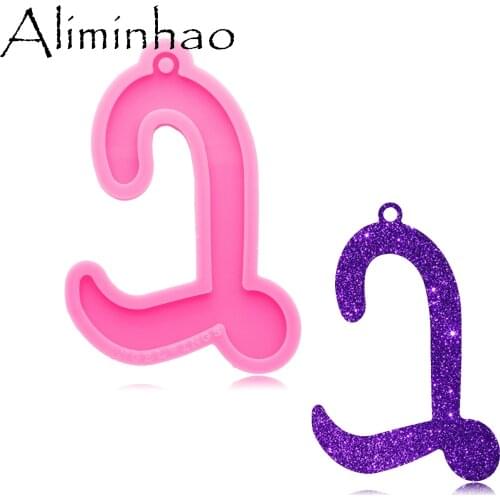 DY0692 Super Glossy Resin letter Mold Epoxy Craft Keychain Silicone Moulds Polymer Clay DIY Jewelry Making