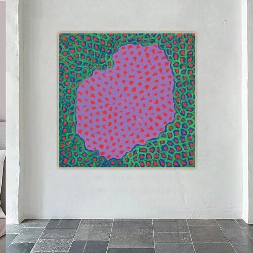 Holover Yayoi Kusama"An Island, 1955"Modern Art Canvas Oil Painting Western Art Decor Poster Wall Home Aesthetic Decoration